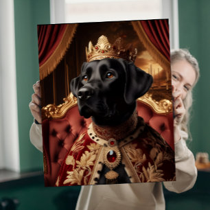 His Royal Paws Black Labrador Portrait Faux Canvas Print