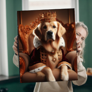 His Royal Woofness Golden Retriever Portrait Faux Canvas Print