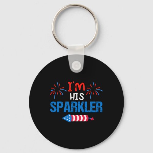 His Sparkler Cute 4th Of July Matching Couple For  Keychain