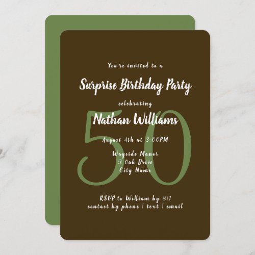 His Surprise Birthday Party Template Invitation