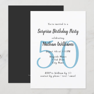 His Surprise Birthday Party Template Invitation
