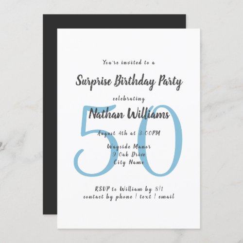 His Surprise Birthday Party Template Invitation