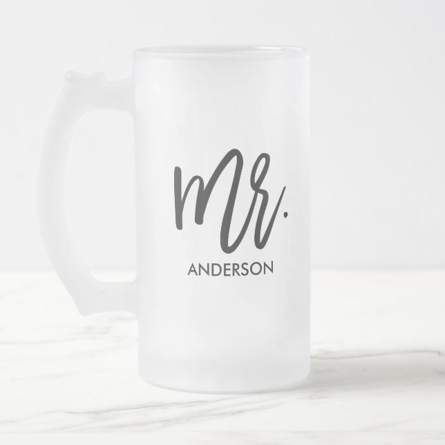 His Very Own Personalized Frosted Glass Beer Mug (Left)