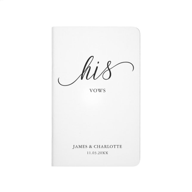 His Vows Book Minimalist Script Notebook Booklet (Front)