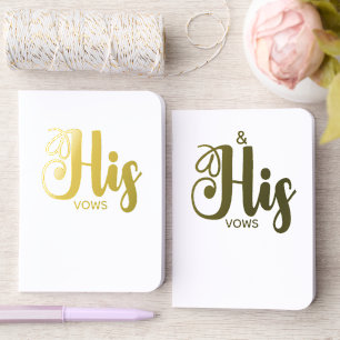 His Vows & His Vows With Love Heart Gay Wedding Foil Vow Books