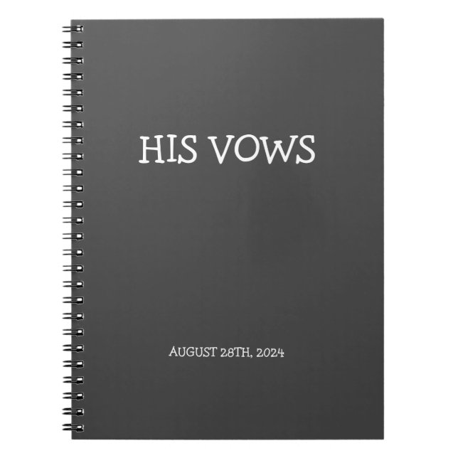 HIS VOWS WEDDING NOTEBOOK (Front)