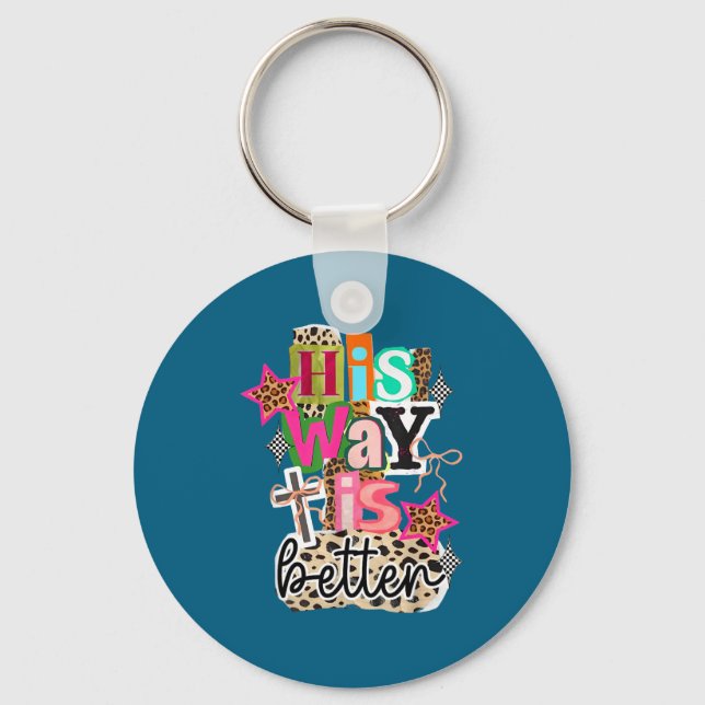His Way Is Better Leopard Christian Jesus Bible Ve Keychain (Front)