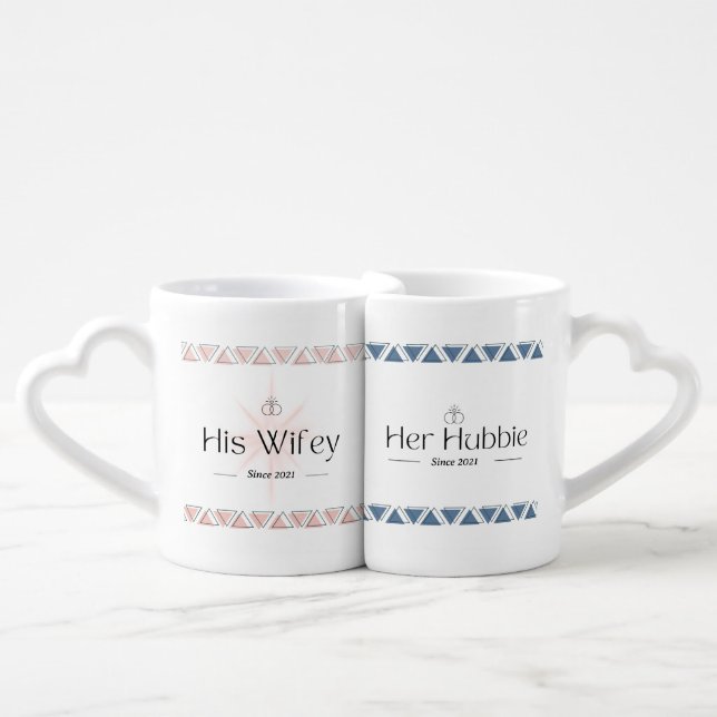 His Wifey & Her Hubbie Mug Set (Front Nesting)