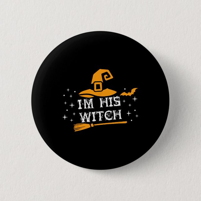 His Witch Matching Couples Halloween Costume For C Button (Front)