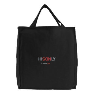 HISONLY John 3:16 Embroidered Tote Bag