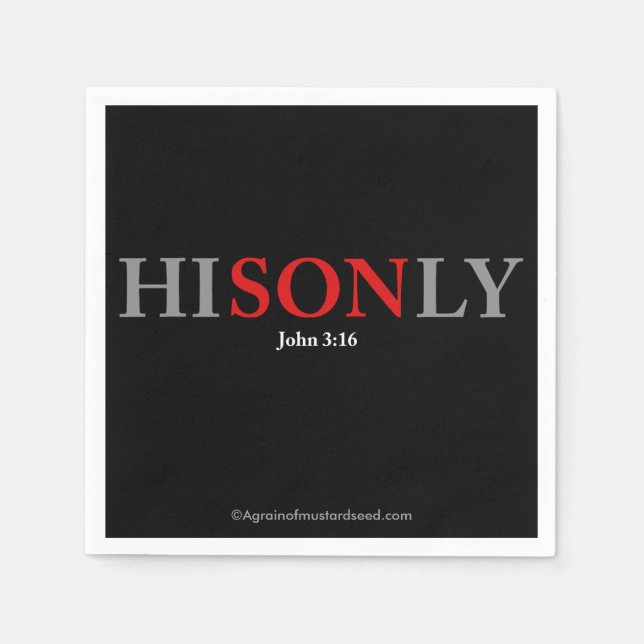 HISONLY John 3:16 Paper Napkins (Front)