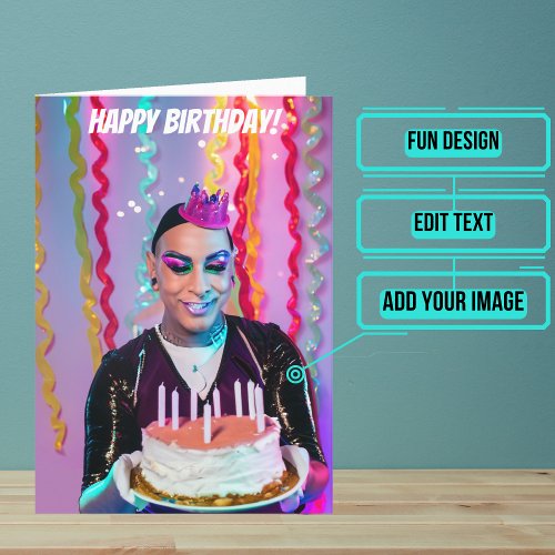 Hispanic Drag Queen Funny Birthday Card