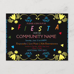 Hispanic Festival Heritage Colorful Flyer Postcard