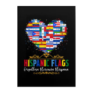 Hispanic Flags Heart Hispanic Heritage Month Acrylic Print