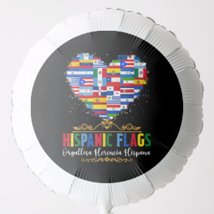 Hispanic Flags Heart Hispanic Heritage Month Balloon
