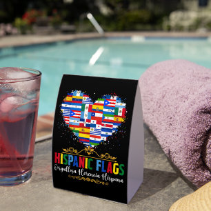 Hispanic Flags Heart Hispanic Heritage Month Paper Table Tent