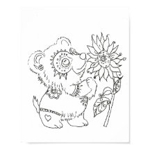 Hispanic folk art baby bear color page