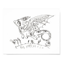 Hispanic folk art baby dragon color page