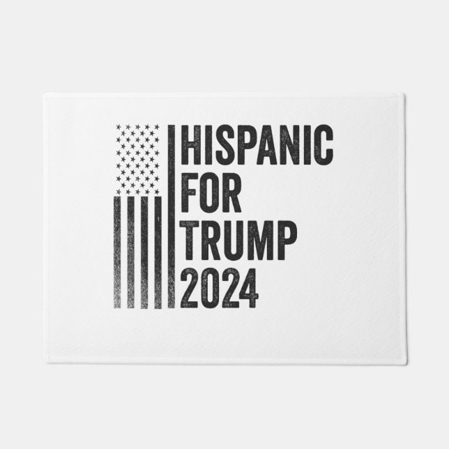 Hispanic For Trump 2024 American Patriotic Flag   Doormat (Front)