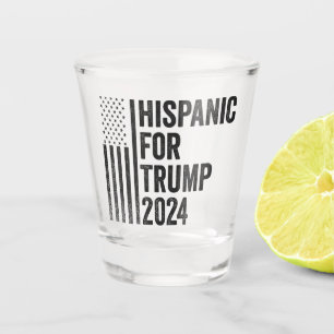 Hispanic For Trump 2024 American Patriotic Flag Shot Glass