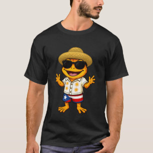 Hispanic Heritage Cool Coqui Frog Puerto Rico Flag T-Shirt