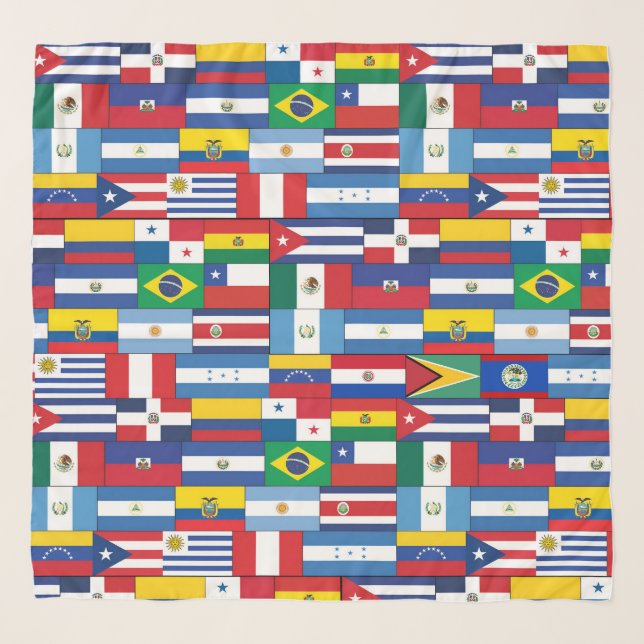 Hispanic Heritage Flag Scarf LARGE 50 x 50 (Front)