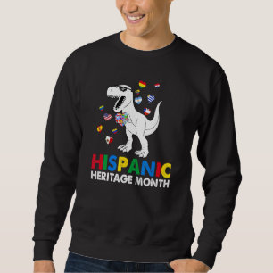 Hispanic Heritage Month all Countries Flags Dinosa Sweatshirt