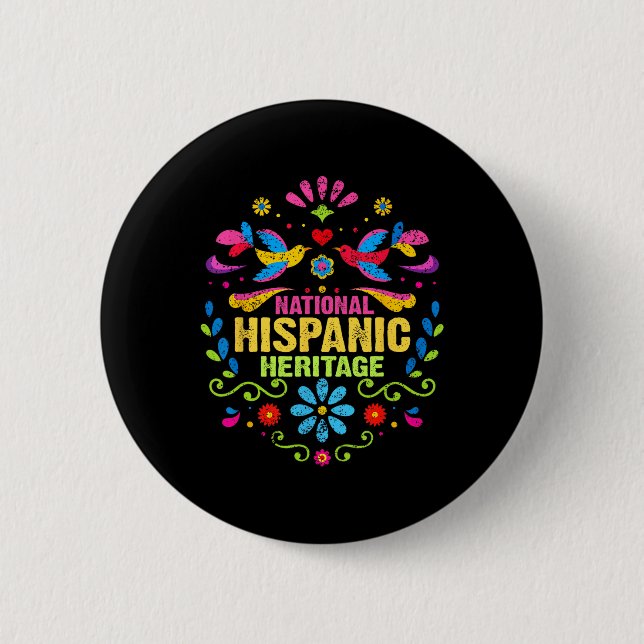 Hispanic Heritage Month All Countries Heart Hands  Button (Front)
