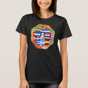 Hispanic Heritage Month All Latino Countries Flag T-Shirt