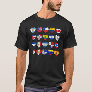 Hispanic Heritage Month All Latino Countries Flags T-Shirt