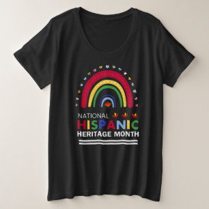 Hispanic Heritage Month Boho Rainbow and Flags Plus Size T-Shirt