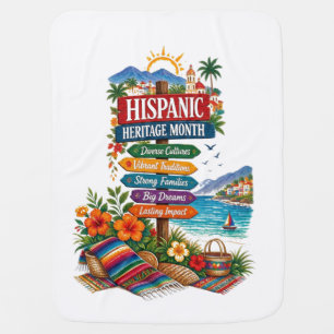 Hispanic Heritage Month Coastal Celebration Baby Blanket