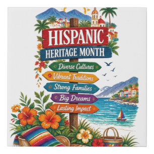 Hispanic Heritage Month Coastal Celebration Faux Canvas Print