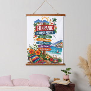 Hispanic Heritage Month Coastal Celebration Hanging Tapestry