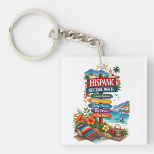 Hispanic Heritage Month Coastal Celebration Keychain