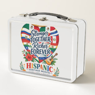 Hispanic Heritage Month Coastal Celebration Metal Lunch Box