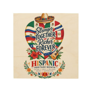Hispanic Heritage Month Coastal Celebration Wood Wall Art