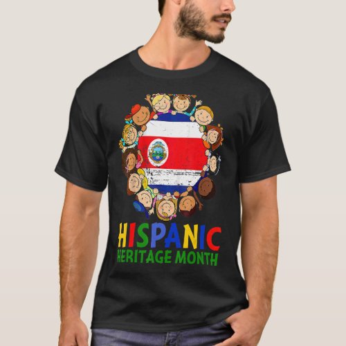 Hispanic Heritage Month Costa Rica Kids Boys Girls T_Shirt