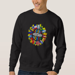 Hispanic Heritage Month Countries Flags Sunflower Sweatshirt