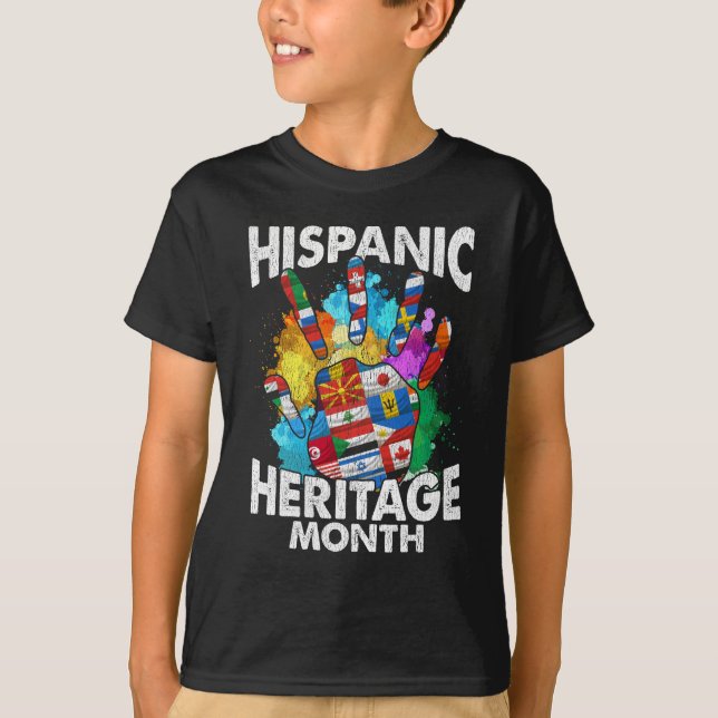 Hispanic Heritage Month Country Flags T-Shirt (Front)