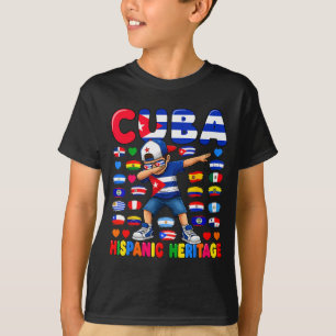 Hispanic Heritage Month Dabbing Boy Cuba Flag Cuba T-Shirt
