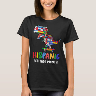 Hispanic Heritage Month  Dinosaur Kids Boys Girl L T-Shirt