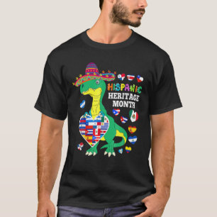 Hispanic Heritage Month Dinosaurs Latino Country F T-Shirt