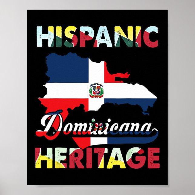 Hispanic Heritage Month Dominican Republic Flag Do Poster (Front)