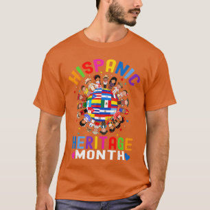 Hispanic Heritage Month Earth Childs Latin Flag Bo T-Shirt