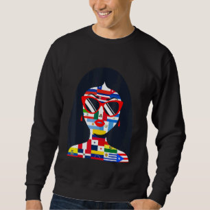 Hispanic Heritage Month  Flags Hispanic Women Girl Sweatshirt
