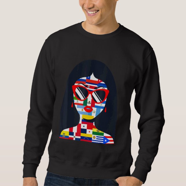 Hispanic Heritage Month  Flags Hispanic Women Girl Sweatshirt (Front)