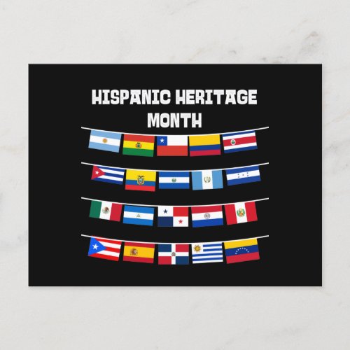 Hispanic Heritage Month Flags Postcard