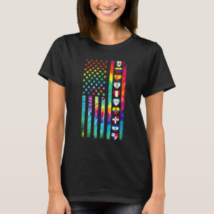 Hispanic Heritage Month Flags Tie Dye Proud Latino T-Shirt