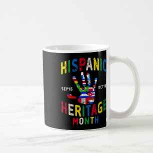 Hispanic Heritage Month Handprint Latino Countries Coffee Mug